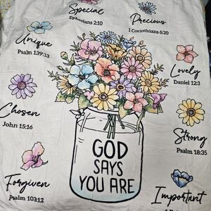 God Says You Are Floral Blanket